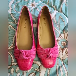 Women's Talbots shoes Stella Knot Croc Embossed flats Sz 7.5 M
